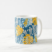 Abstract seamless pattern with tropical leaves and koffiemok (Voorkant rechts)