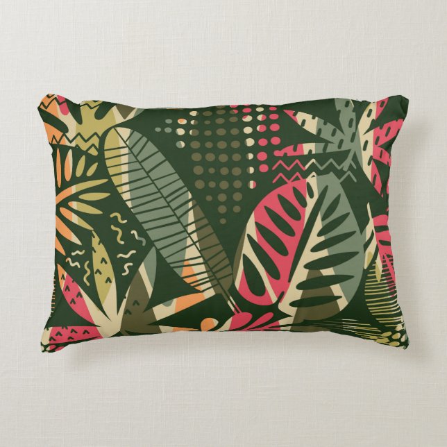Abstract seamless pattern with tropical leaves. Ha Accent Kussen (Voorkant)