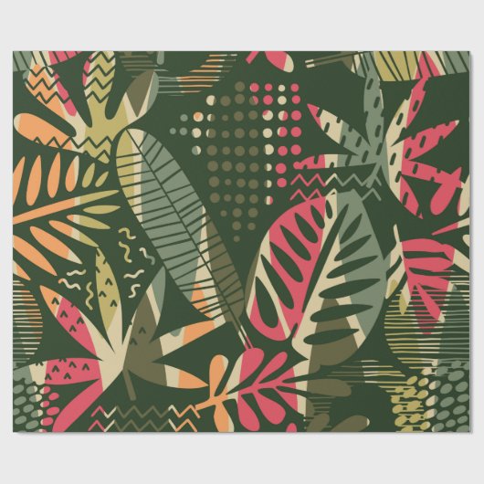 Abstract seamless pattern with tropical leaves. Ha Cadeaupapier (Vlak)
