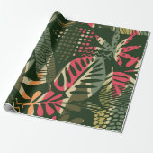 Abstract seamless pattern with tropical leaves. Ha Cadeaupapier (Uitgerold)