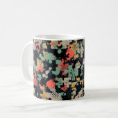 Abstract seamless puzzle pattern with puzzle, squa koffiemok (Voorkant links)