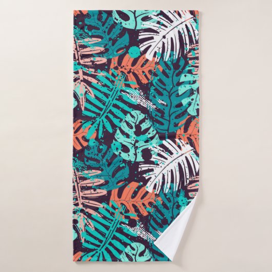 Abstract seamless tropical leaves pattern. Creativ Badhanddoek (Badhanddoek)