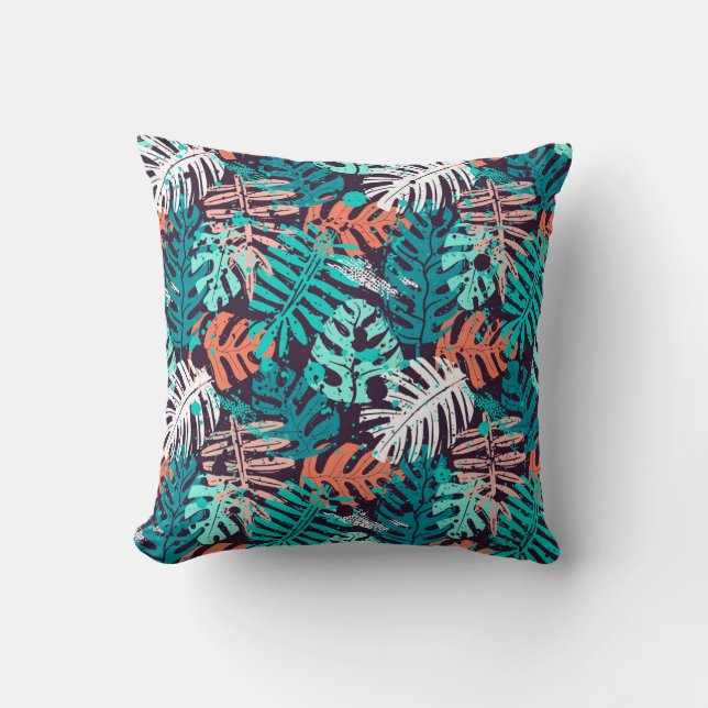 Abstract seamless tropical leaves pattern. Creativ Kussen (Voorkant)