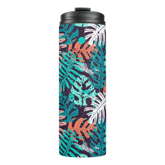 Abstract seamless tropical leaves pattern. Creativ Thermosbeker (Voorkant)