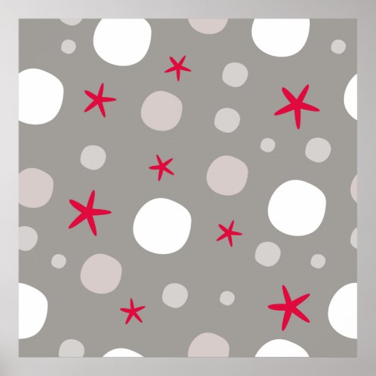 Abstract seamless vintage pattern on grey backgrou poster (Voorkant)