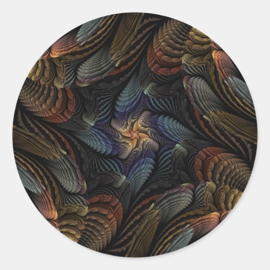 Abstract Seashells Ronde Sticker (Voorkant)