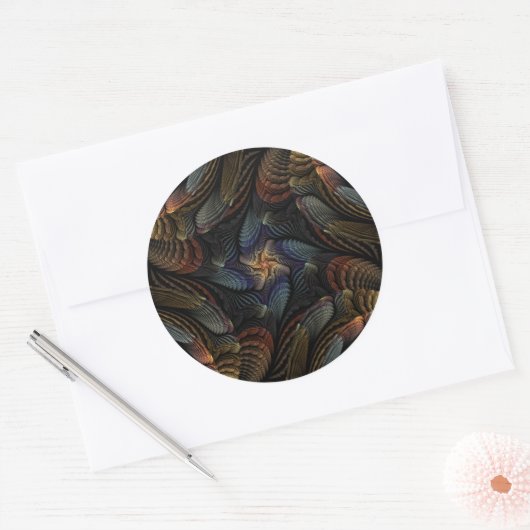 Abstract Seashells Ronde Sticker (Envelop)