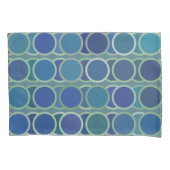 Abstract Shades of Blue Circle Pattern Kussensloop (Voorkant-Links)