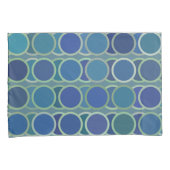 Abstract Shades of Blue Circle Pattern Kussensloop (Voorkant-Rechts)