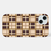 Abstract Shades of Brown iPhone 15 Plus Hoesje Case (Achterkant horizontaal)