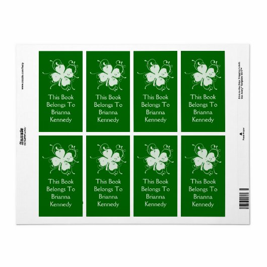 Abstract Shamrock Label (Full Sheet)