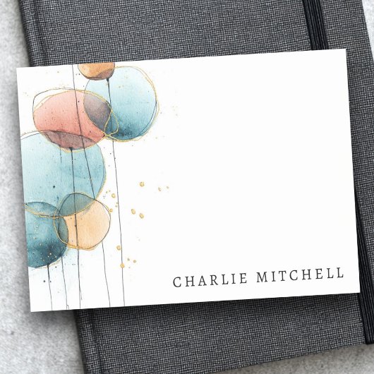 Abstract shapes and lines blue pink terracotta post-it® notes