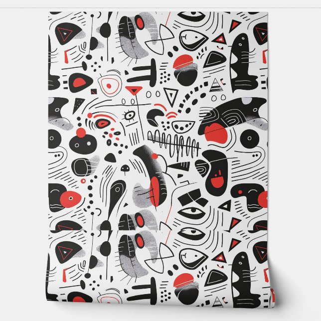 Abstract Shapescape-patroon Behang (Afrollen)