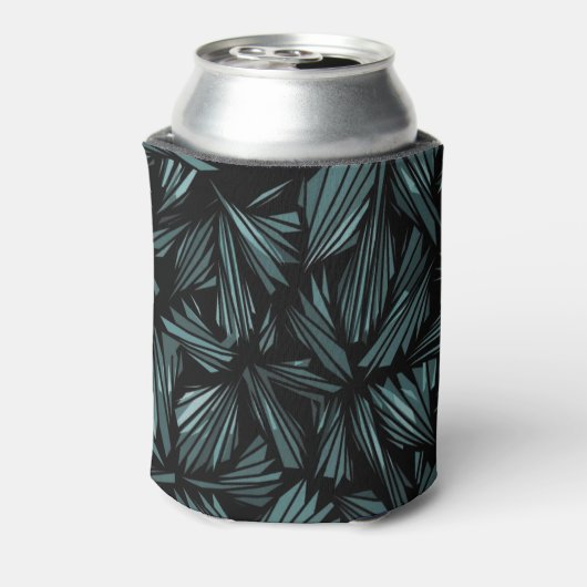 Abstract Shattered Glass Blue Pattern Can Cooler (Blikje Achterkant)