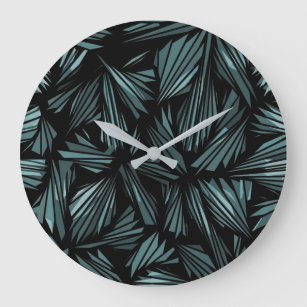 Abstract Shattered Glass Blue Pattern Large Clock Grote Klok