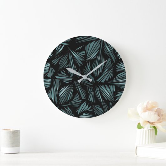 Abstract Shattered Glass Blue Pattern Large Clock Grote Klok (Huis)
