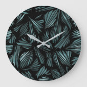 Abstract Shattered Glass Blue Pattern Large Clock Grote Klok (Voorkant)