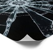 Abstract Shattered Glass Texture Broken Web Crack Poster (Hoek)