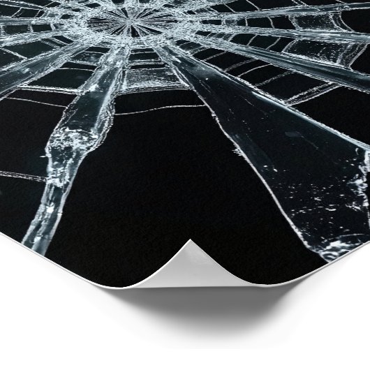Abstract Shattered Glass Texture Broken Web Crack Poster (Hoek)