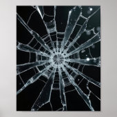 Abstract Shattered Glass Texture Broken Web Crack Poster (Voorkant)