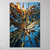 Abstract Shattered Mirror Poster Vivid Modern (Voorkant)