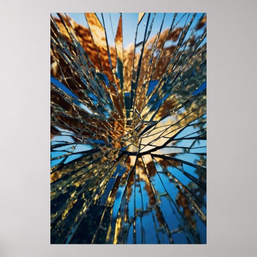 Abstract Shattered Mirror Poster Vivid Modern (Voorkant)