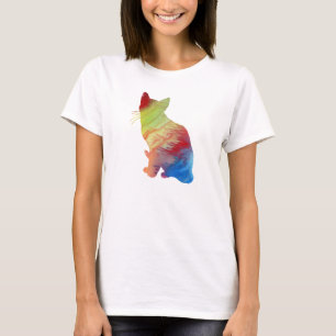 Abstract Siamese kat silhouette T-shirt