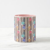Abstract sier- ornament decoratief retro gestreept mok (Midden)