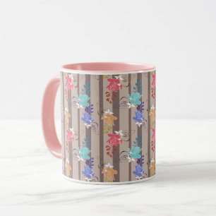 Abstract sier- ornament decoratief retro gestreept mok