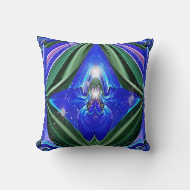 Abstract Sierkussen Blauw en Groen Yoga (Voorkant)