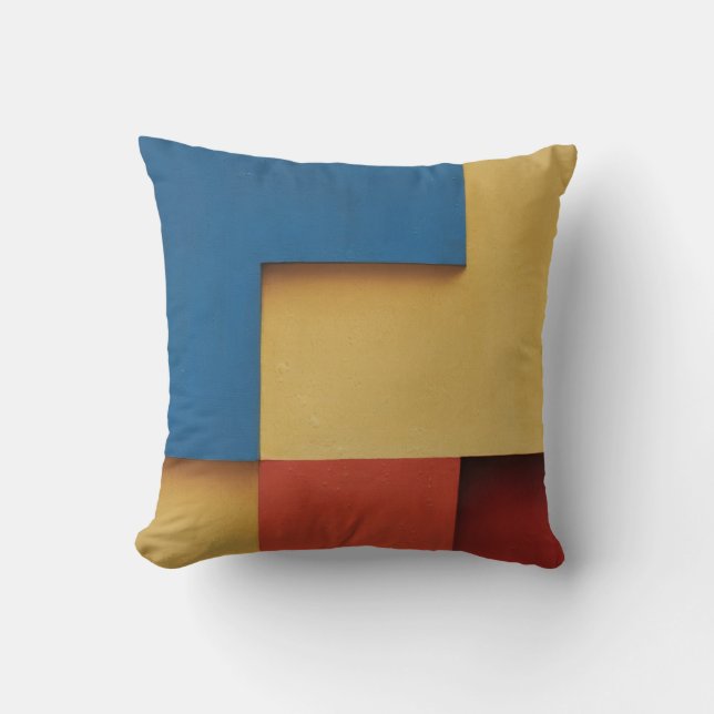 Abstract Sierkussen met modern kleurenblok (Voorkant)