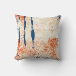 Abstract Sierkussen Navy Blue Oranje Cream