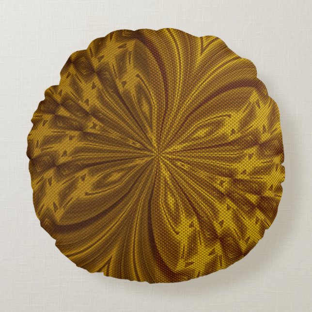 Abstract Sierkussen van de goudvlinder Rond Kussen (Voorkant)
