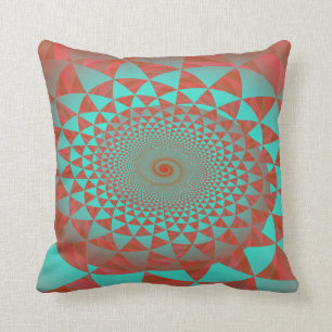 Abstract Sierkussen van rode en Turquoise Spiral