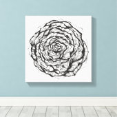 Abstract sierlijk Roos 6 Canvas Afdruk (Insitu (Houten vloer))