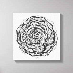 Abstract sierlijk Roos 6 Canvas Afdruk