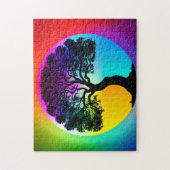 Abstract Silhouet Regenboog Stropdas Die Legpuzzel (Verticaal)