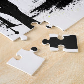 Abstract Silhouetbos met geel en Paarse Legpuzzel (Zijkant)