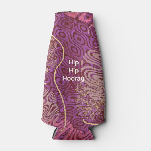 Abstract Silhouette Art Hip Hip Hooray Birthday Flesjeskoeler (Voorkant)