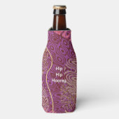 Abstract Silhouette Art Hip Hip Hooray Birthday Flesjeskoeler (Fles Voorkant)