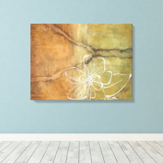 Abstract Silhouette schilderen op Tan-achtergrond Canvas Afdruk (Insitu (Houten vloer))