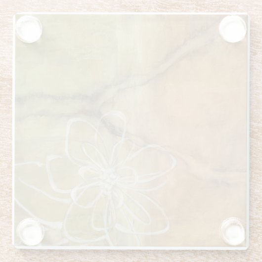 Abstract Silhouette schilderen op Tan-achtergrond Glazen Onderzetter (Achterkant)