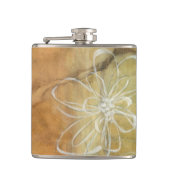 Abstract Silhouette schilderen op Tan-achtergrond Heupfles (Voorkant)