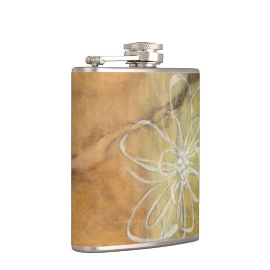 Abstract Silhouette schilderen op Tan-achtergrond Heupfles (Rechts)