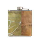 Abstract Silhouette schilderen op Tan-achtergrond Heupfles (Achterkant)