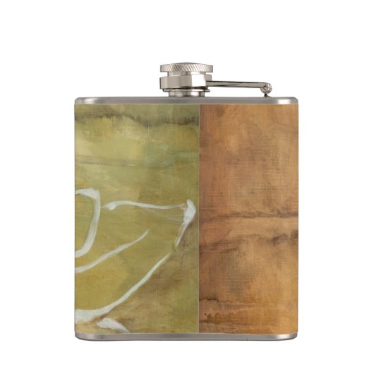 Abstract Silhouette schilderen op Tan-achtergrond Heupfles (Achterkant)