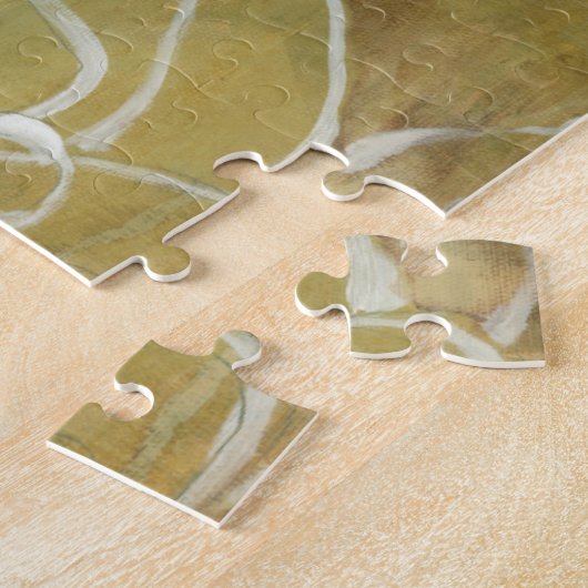 Abstract Silhouette schilderen op Tan-achtergrond Legpuzzel (Zijkant)