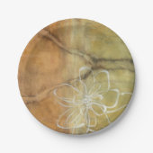 Abstract Silhouette schilderen op Tan-achtergrond Papieren Bordje (Voorkant)