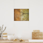 Abstract Silhouette schilderen op Tan-achtergrond Poster (Keuken)