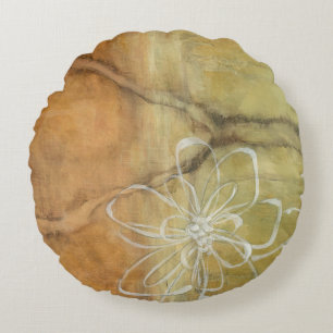 Abstract Silhouette schilderen op Tan-achtergrond Rond Kussen